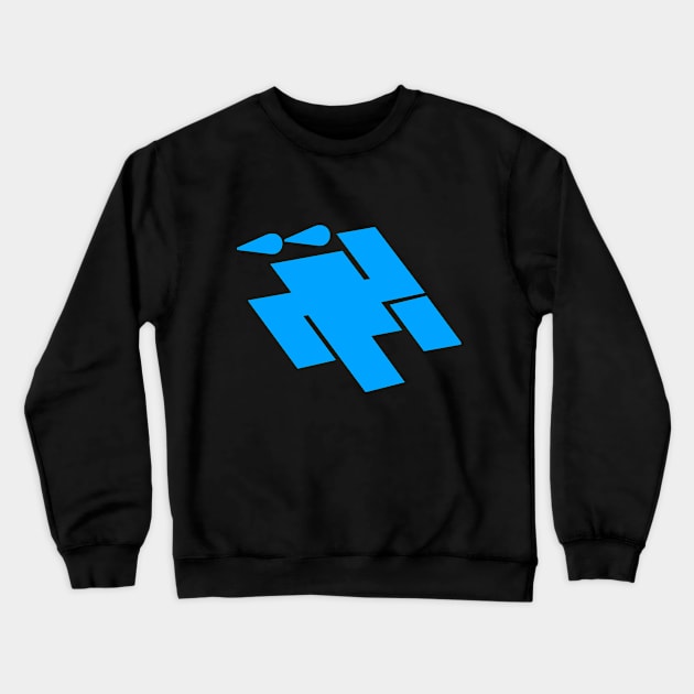 Wet Floor logo (Blue) Crewneck Sweatshirt by electrokoda